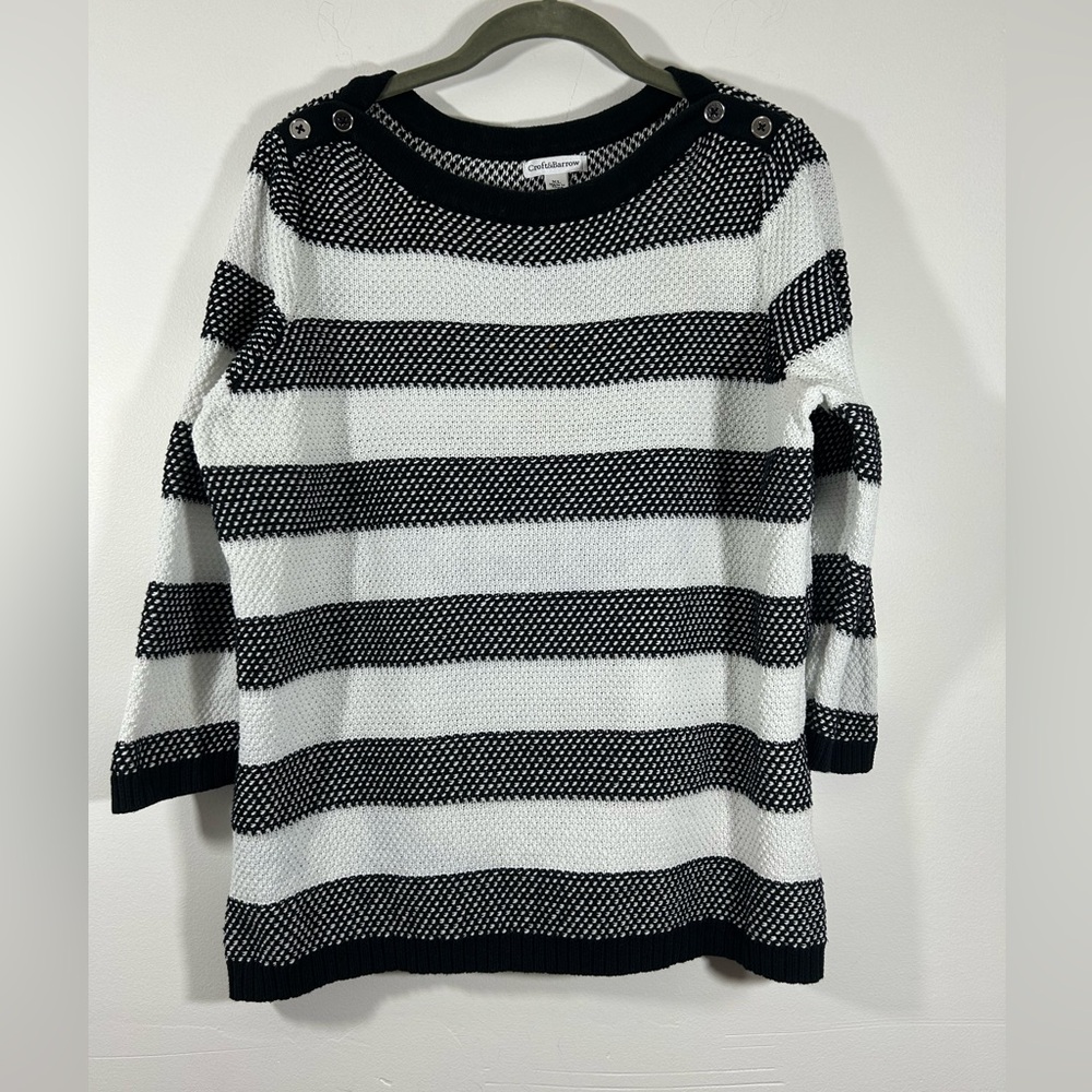 Craft & Barrow women’s Black and White Striped Sweater